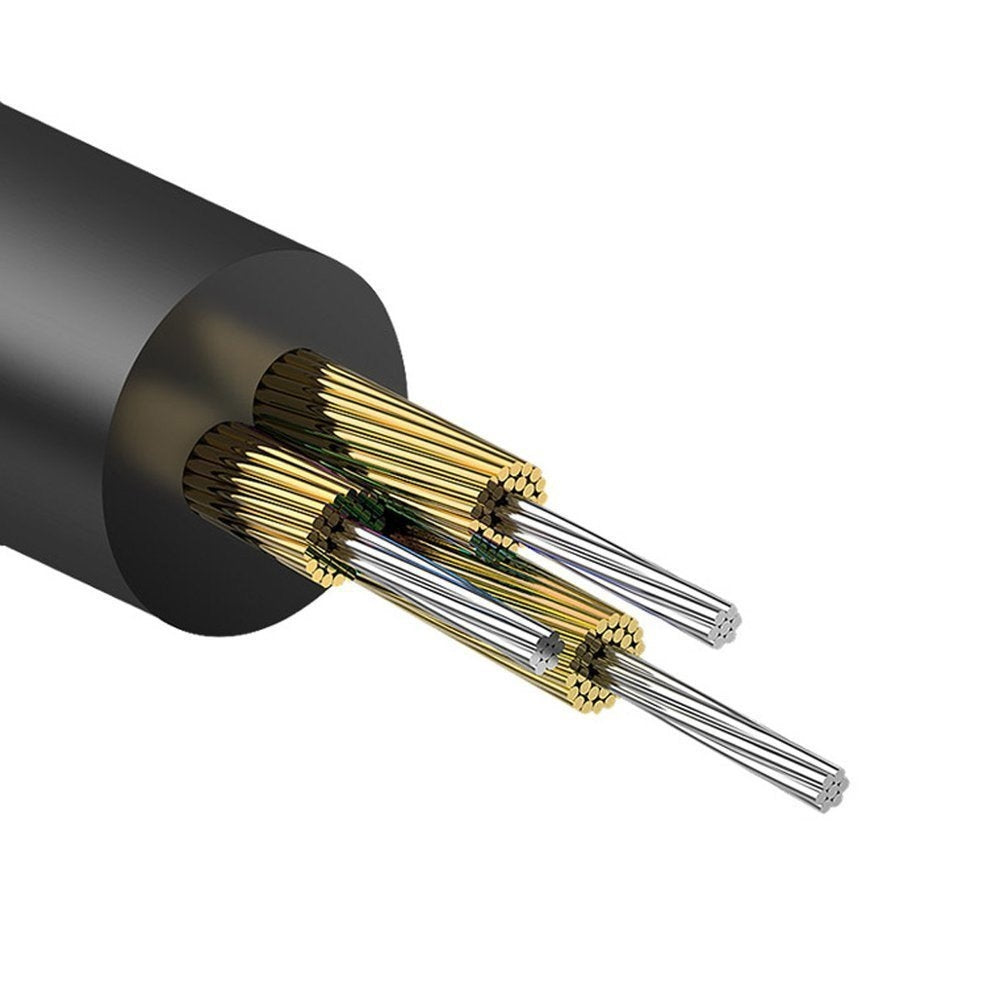 Vinklad kabel AUX audio minijack 3,5 mm 1m svart