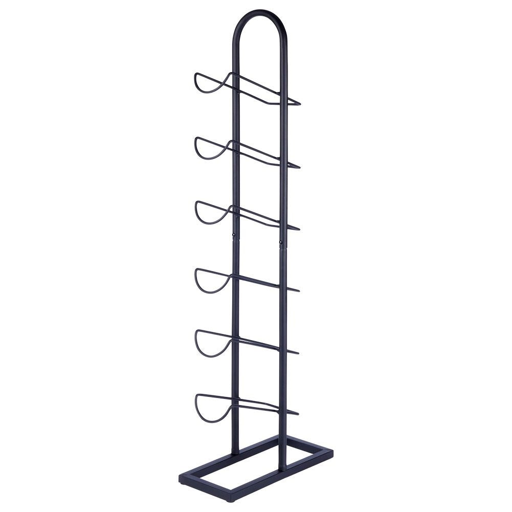 Vinställ för 6 flaskor i svart metall och LOFT-stil