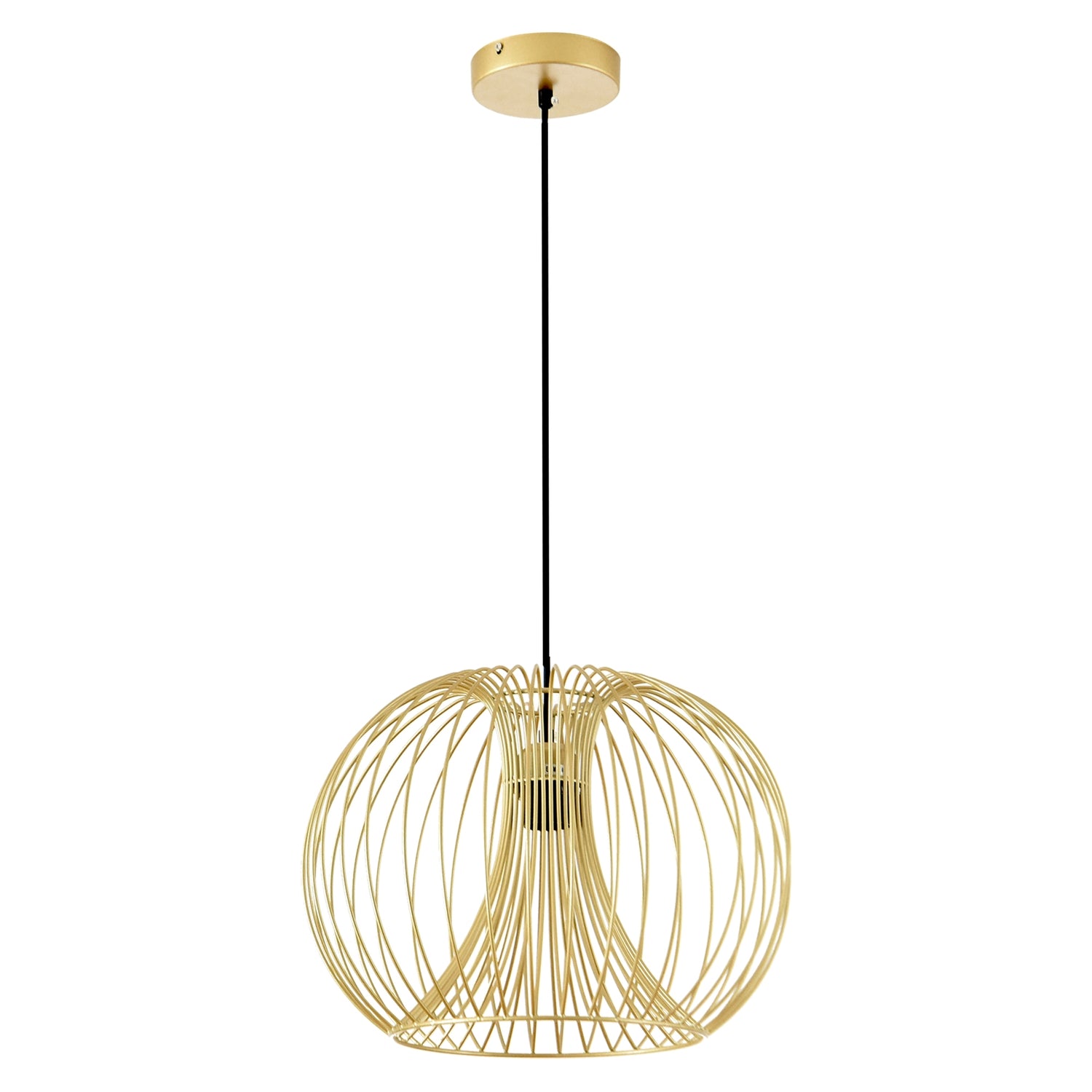 Vintage Guld Taklampa, Justerbart Stål, E27, Ø37x150 Cm
