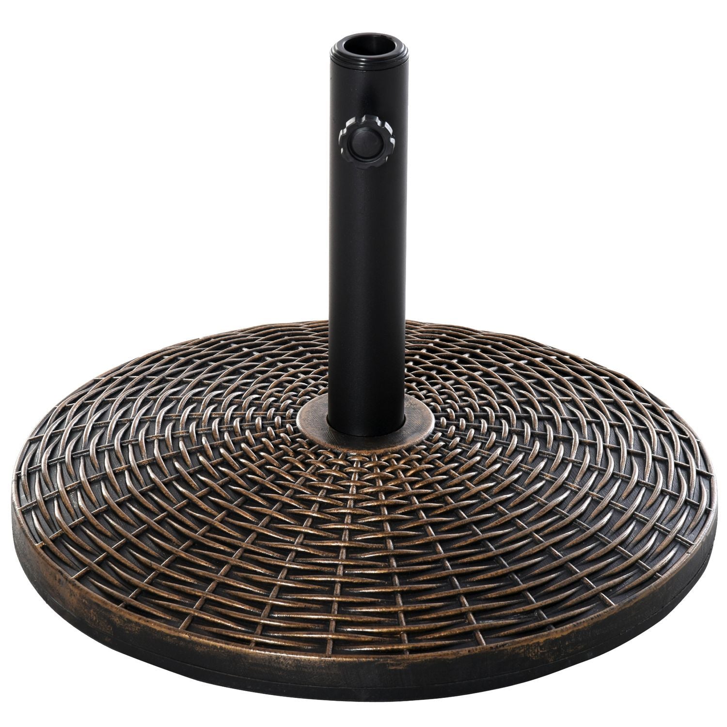 Parasoll Stand Paraply Stand Paraply Holder Paraply Base 25 Kg Rattan Look Basket Stand Paraply Ø35/Ø38/Ø48 Mm Antik Brons Ø53 X 40 Cm