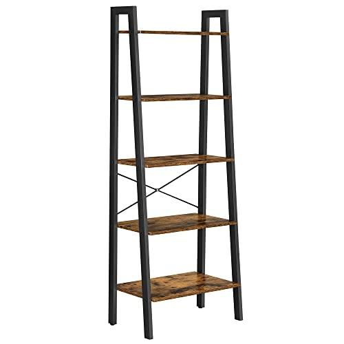 Vintage Wood Grain Ladder Hylla med industriell design