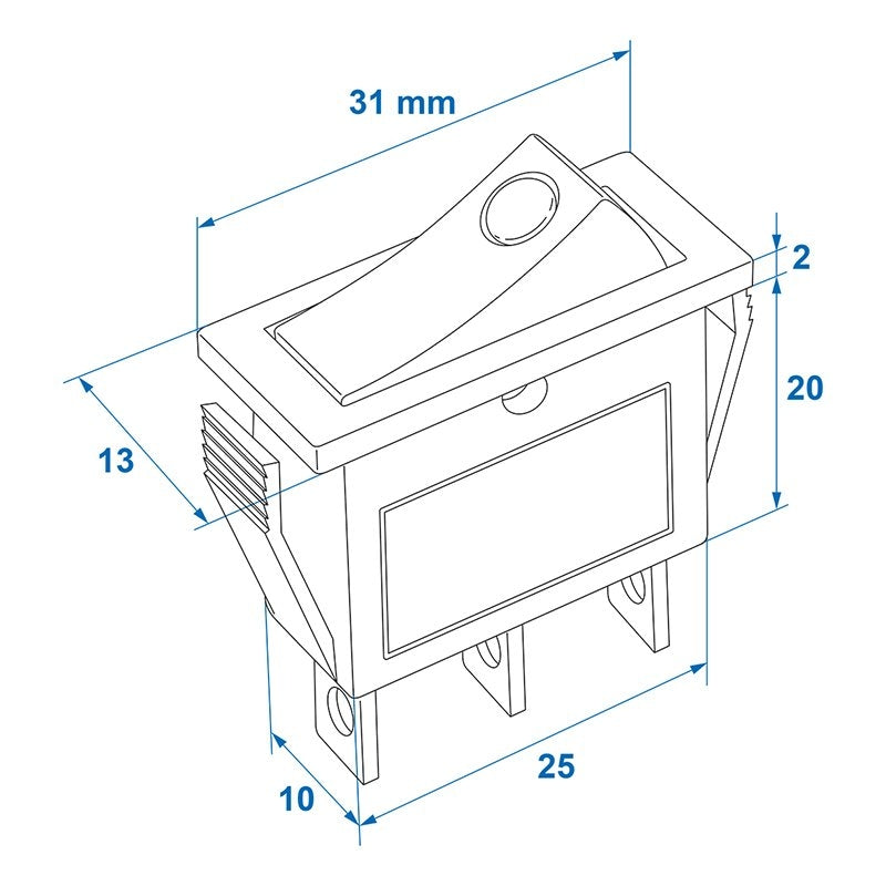 Vippströmbrytare LED grön 12V / 24V-max. 10A i blister