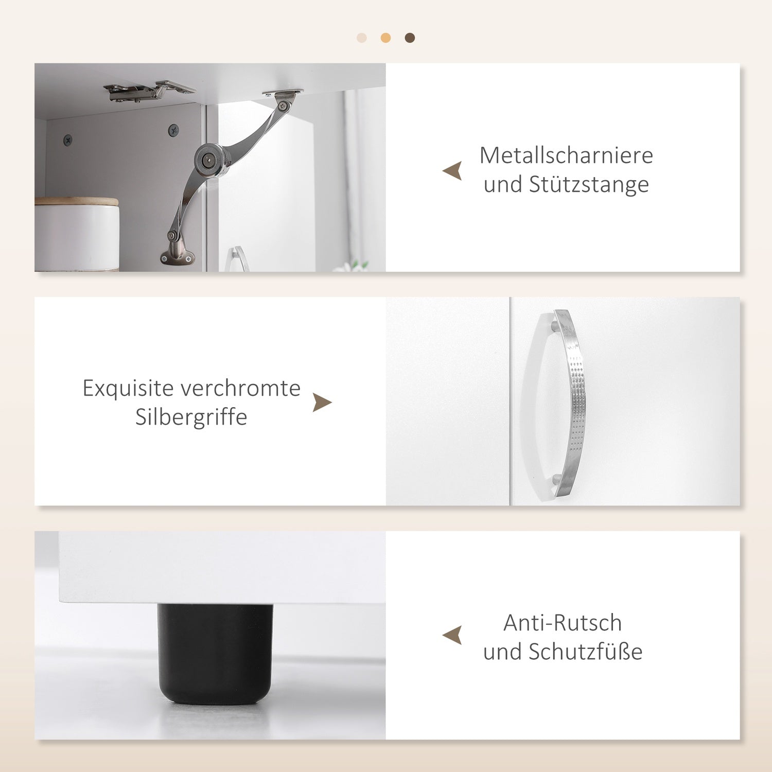 Vit Fristående Köksskåp, 89x39,5x168 cm, MDF