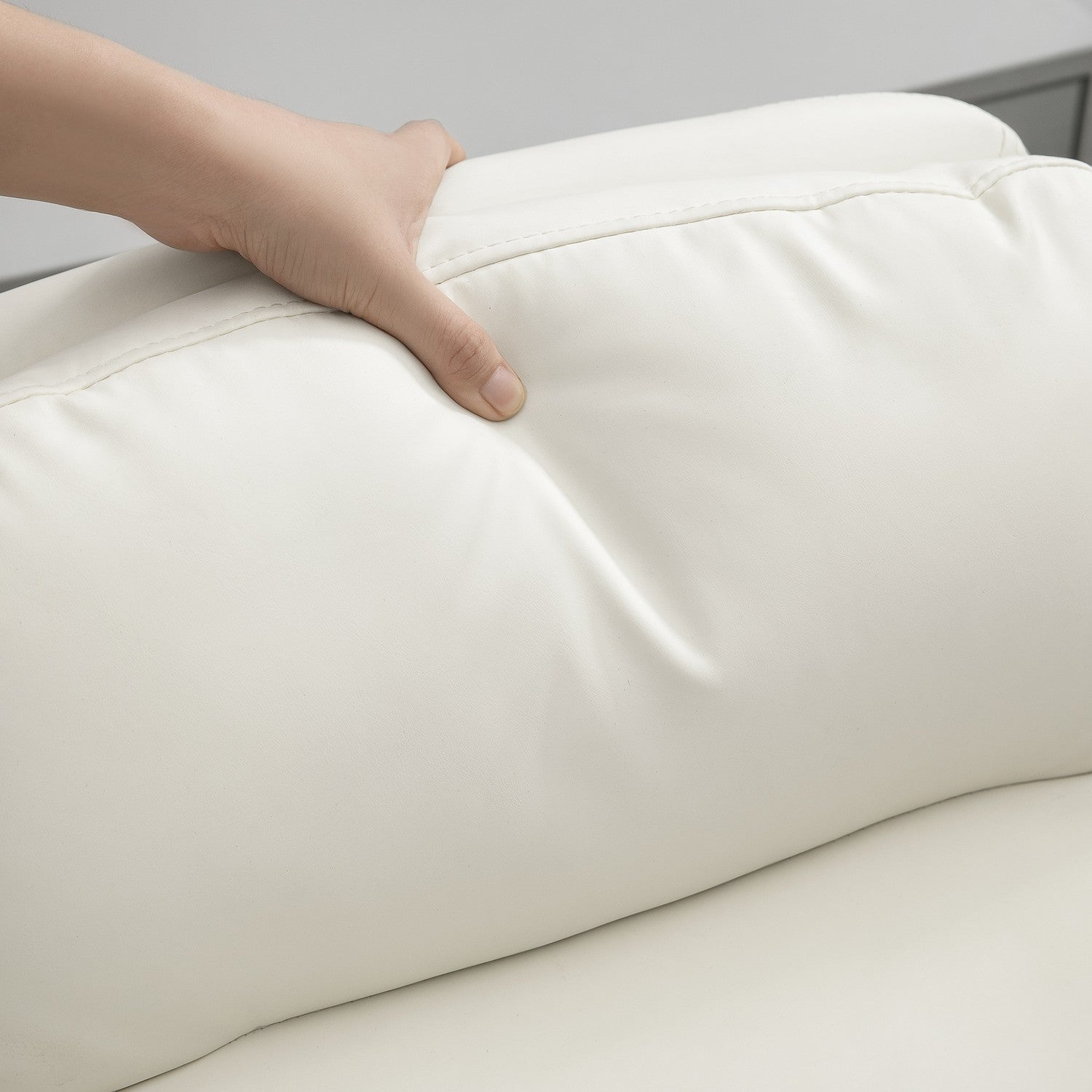 Vit kontorsstol i konstläder, justerbar, lutningsfunktion