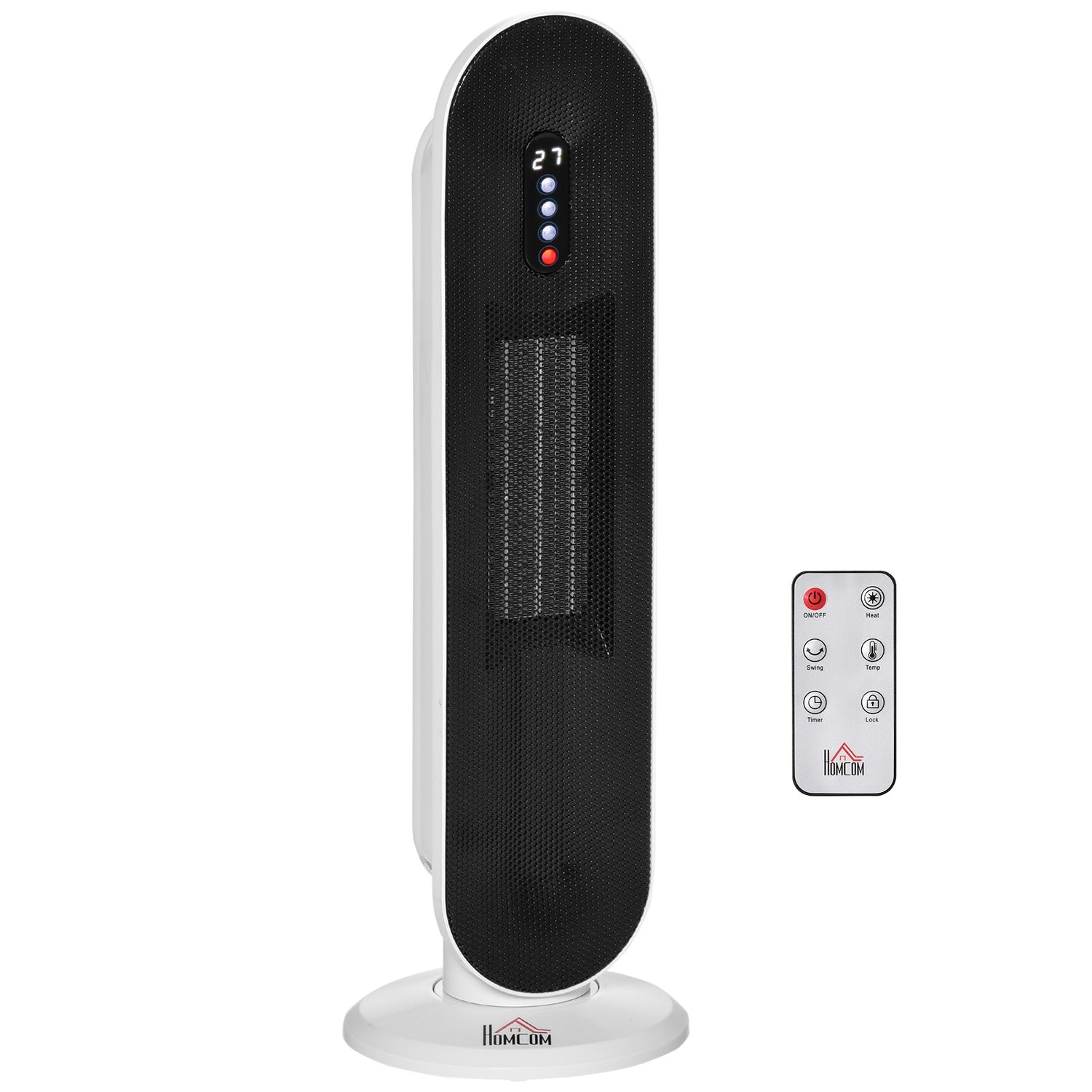 Keramisk tornvärmare, 2000W, Fjärrkontroll & Timer, Oscillerande