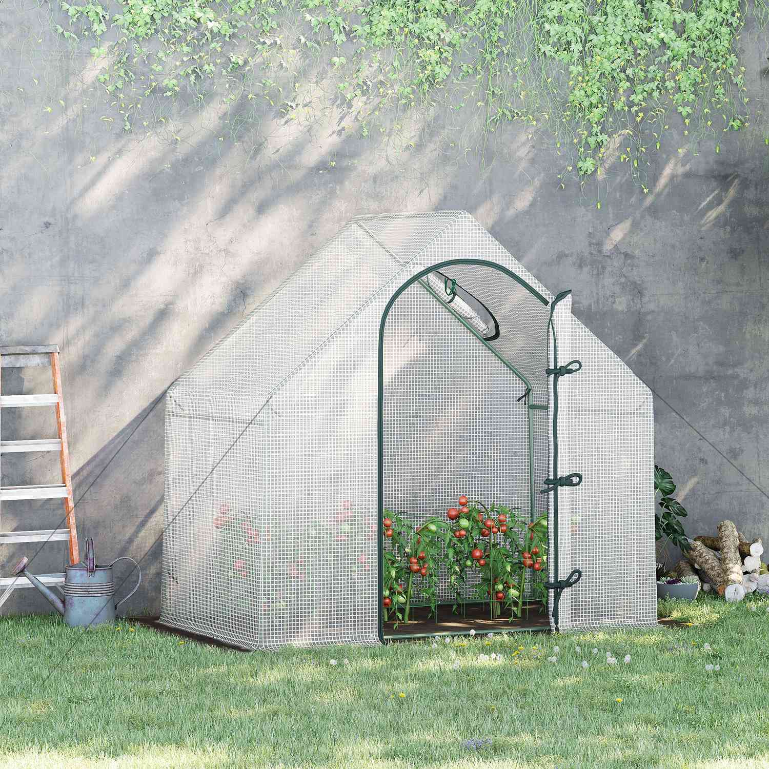 Kas – 180x100x168 cm PE Folie, Winterbestendig, Wit