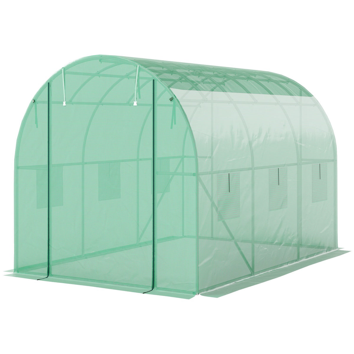Skleník 3x2x2m odolný proti UV záření, rolovací dveře, 6 oken