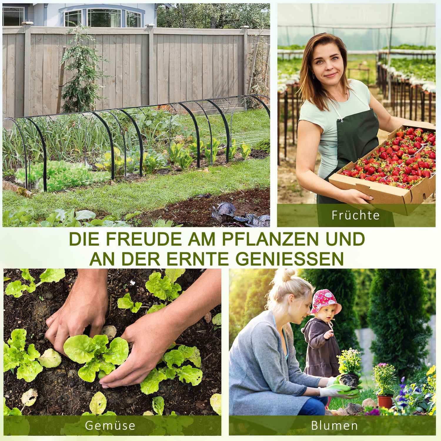 Växthus Med Dörr, Stålram, 350x100x80 cm, Grön