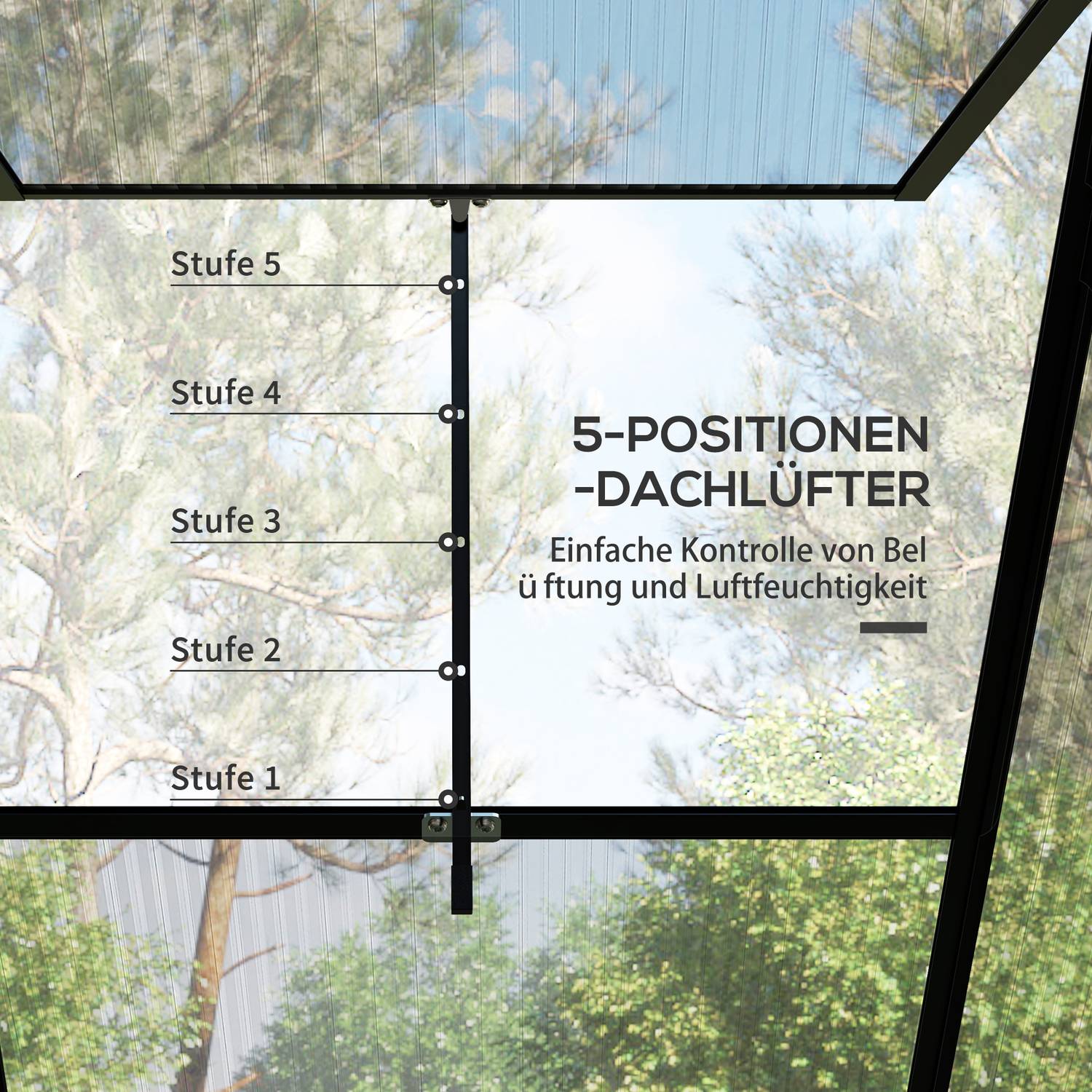 Växthus i aluminium med skjutdörr, 3,68 m², svart