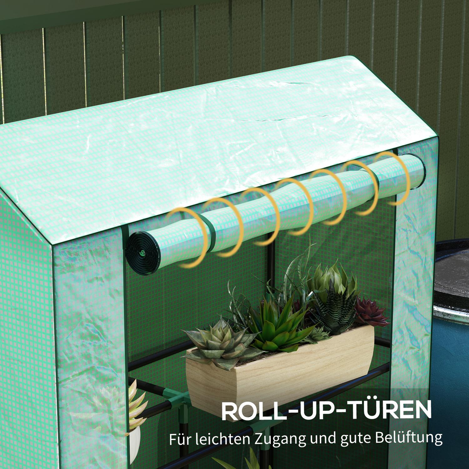 Växthus i stål med hyllor & UV-skydd, 100x40x150cm