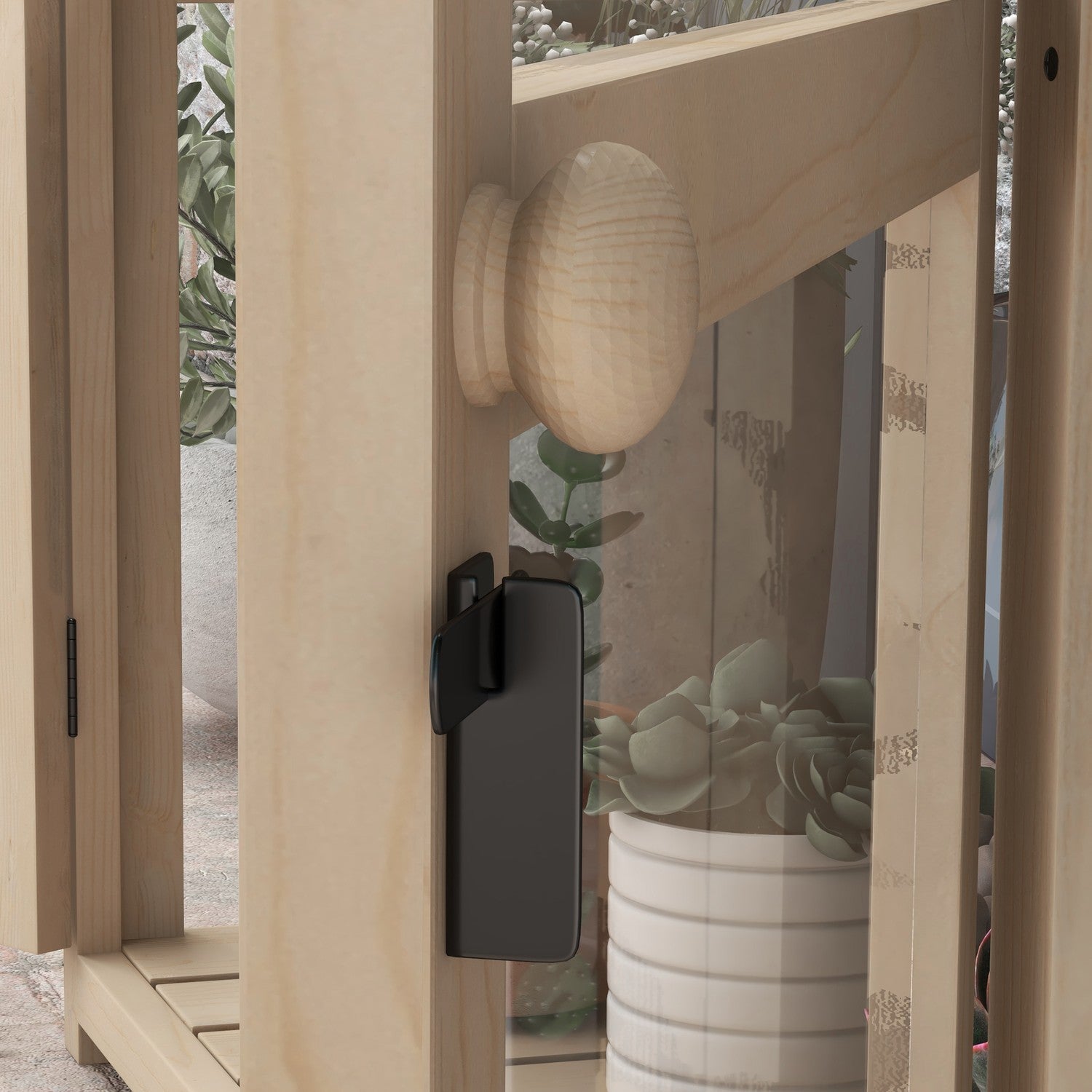 Växthus med 2-vånings kall ram i trä med takfönster