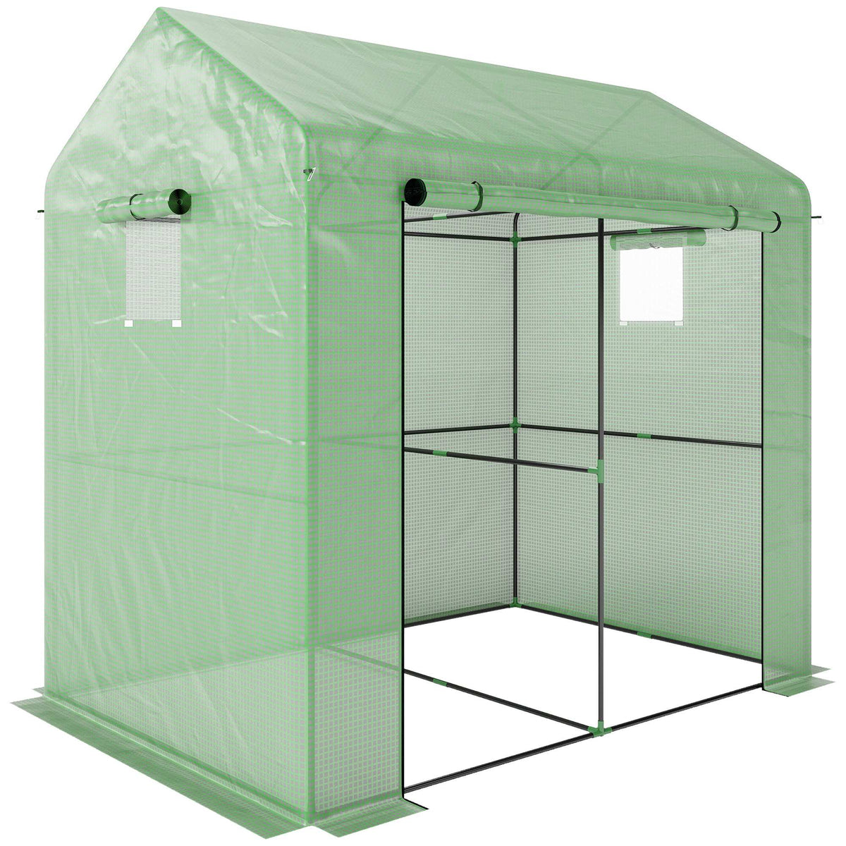 Kas met oprolbare deur, 200 x 200 x 140 cm, Groen