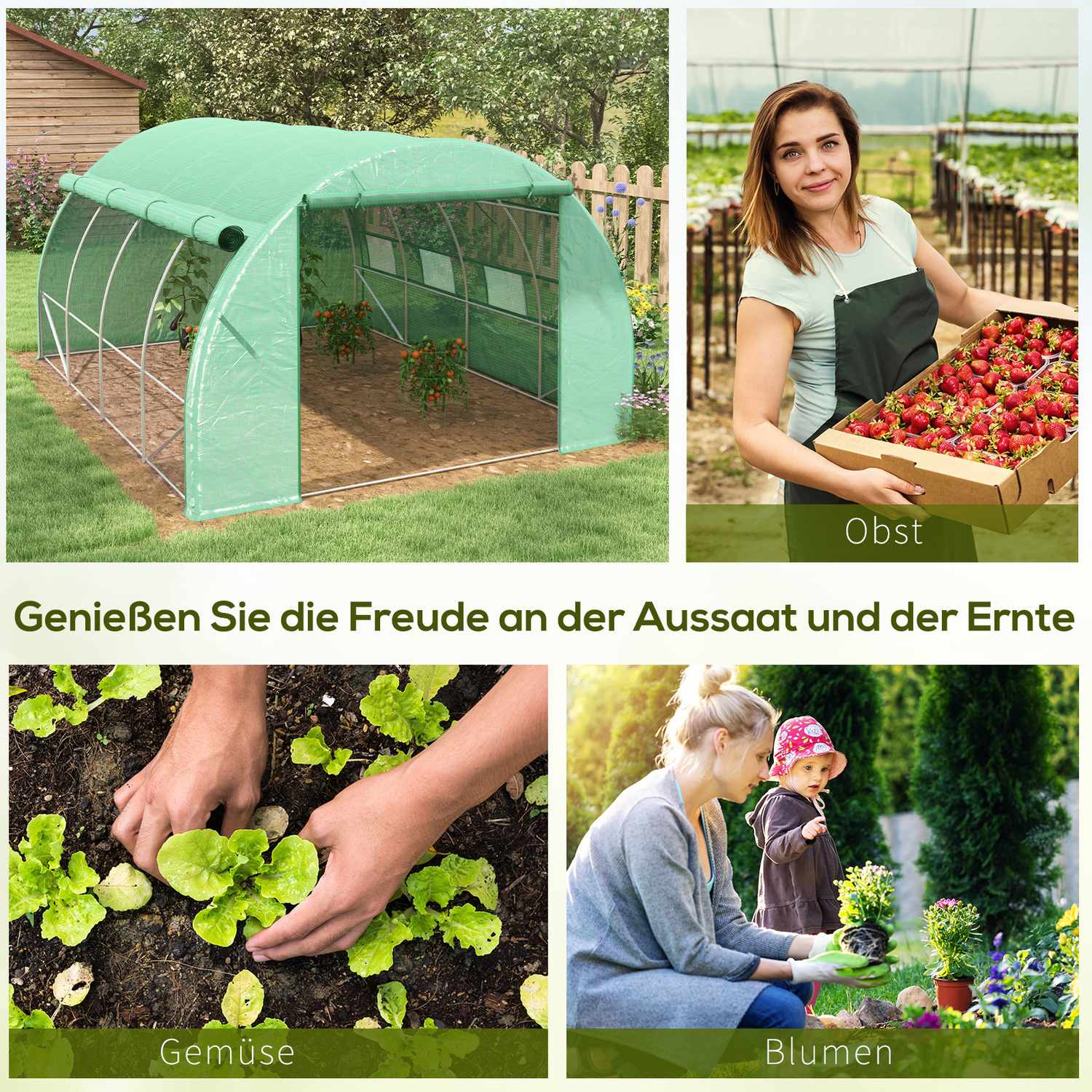 Växthuspolytunnel – Walk-In, UV-skyddad, 3,97x3x2M