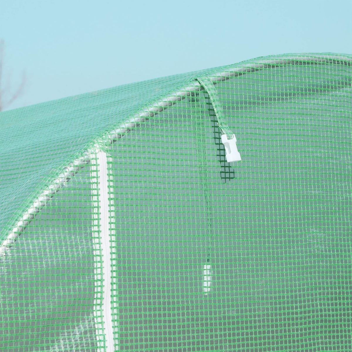 Växthuspolytunnel med fönster, grön, 5x2x2,1m