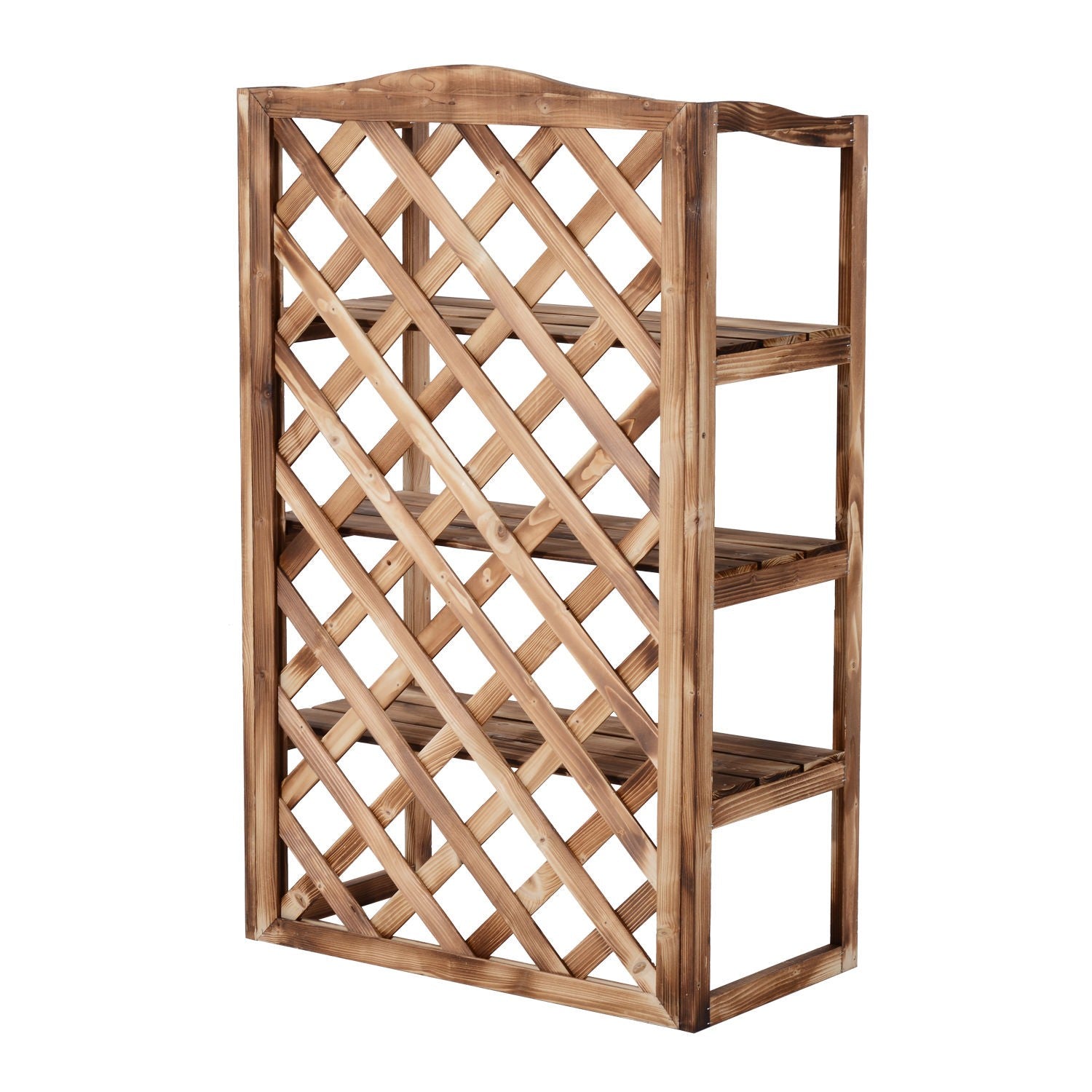 Växtställ i 3-vånings granträ – utrymmesbesparande inomhus-/utomhusbruk