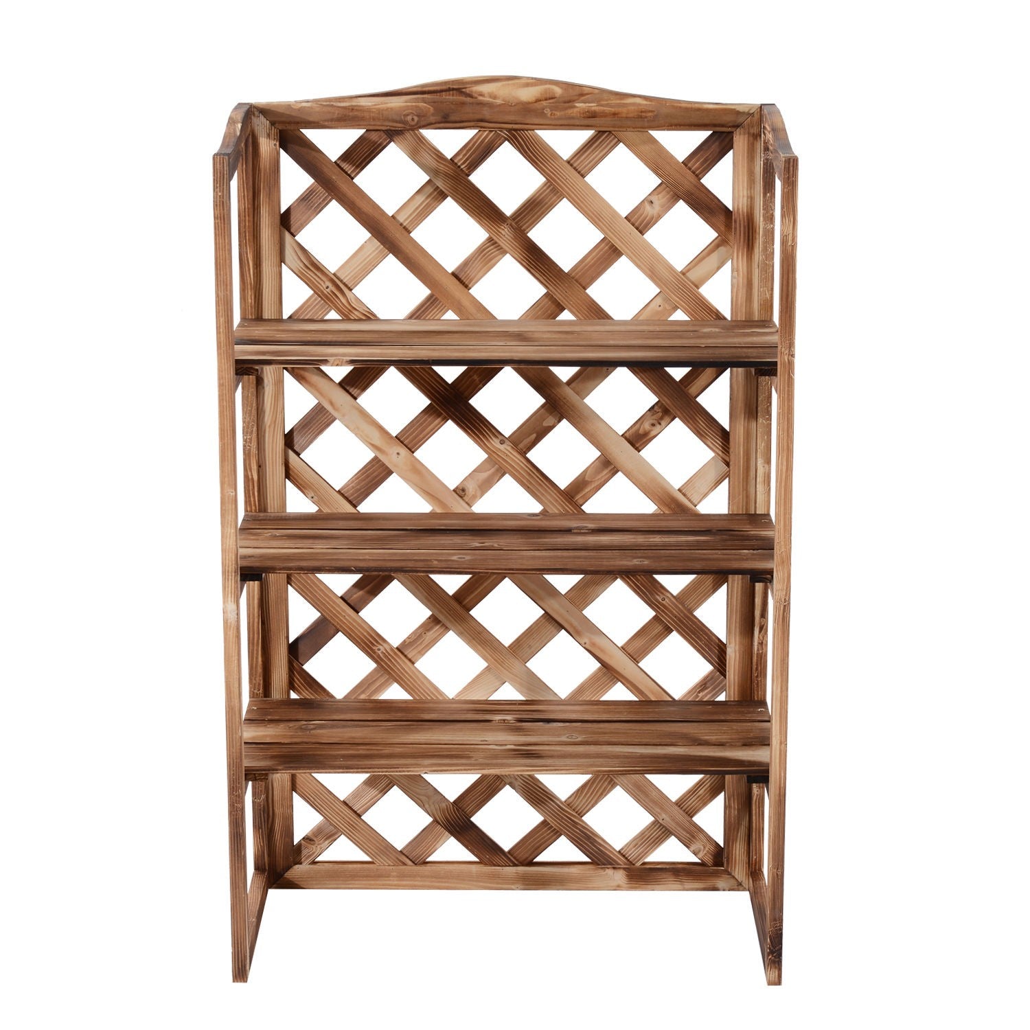 Växtställ i 3-vånings granträ – utrymmesbesparande inomhus-/utomhusbruk