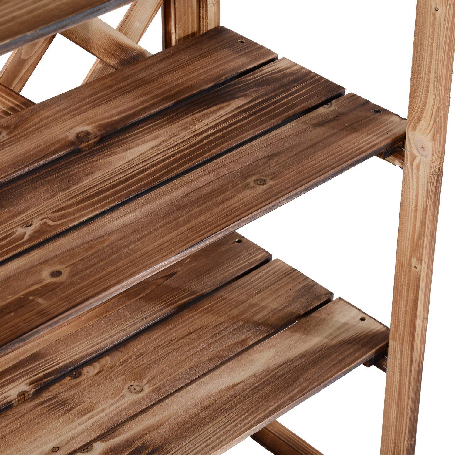 Växtställ i 3-vånings granträ – utrymmesbesparande inomhus-/utomhusbruk