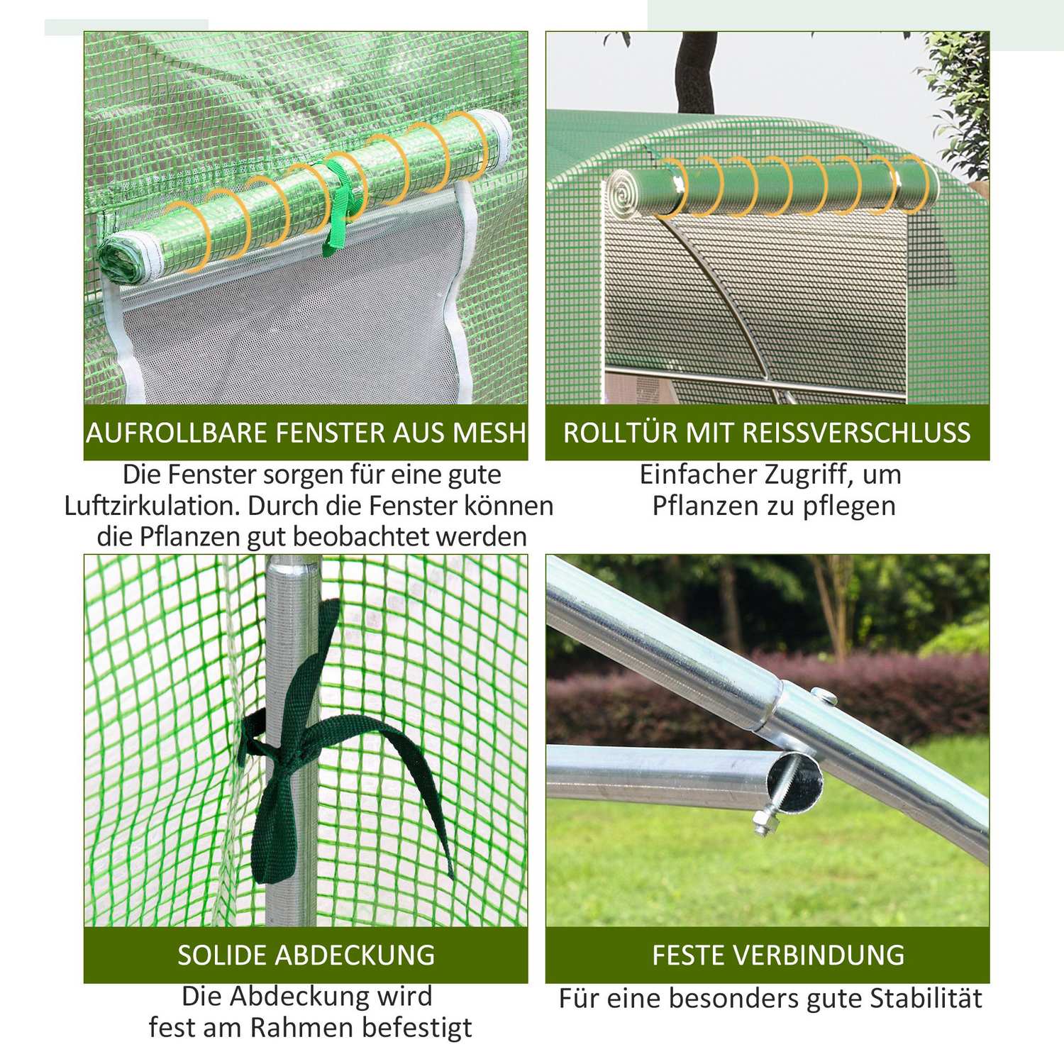 Walk-In Film Växthus 6x3m, Frostskydd, Stålstomme