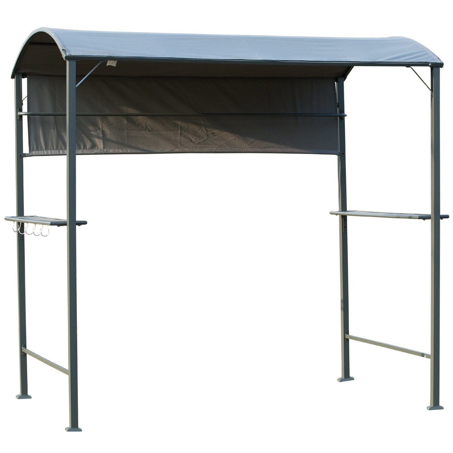 Grill Pavilion Flamskydd Tak Bbq Pavilion 2 Hyllor Polyester Svart 218X138X216Cm