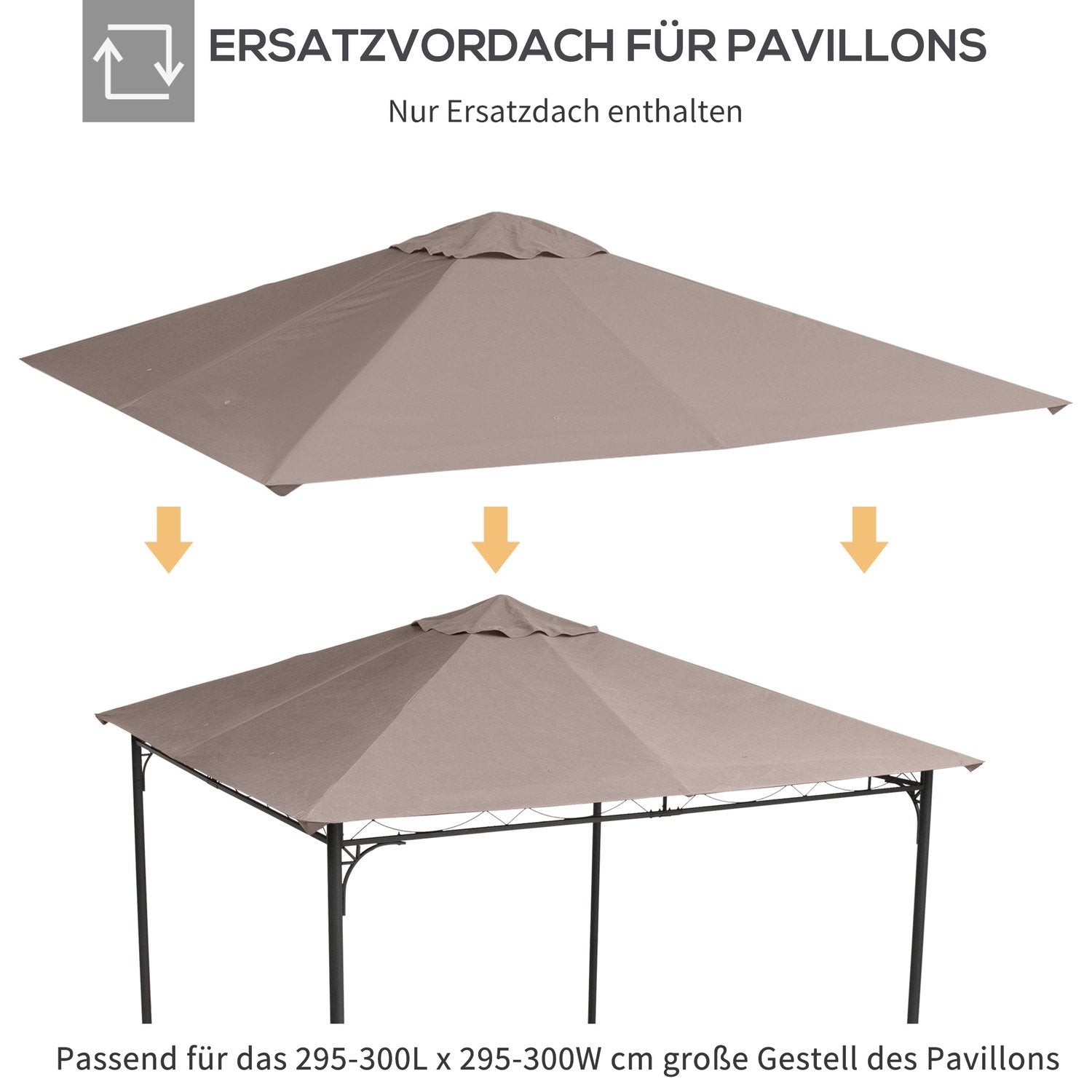 Gazebo Roof Replacement Gazebo Roof Gazebo Cover Solskydd Polyester Beige 2,98 X 2,95 M