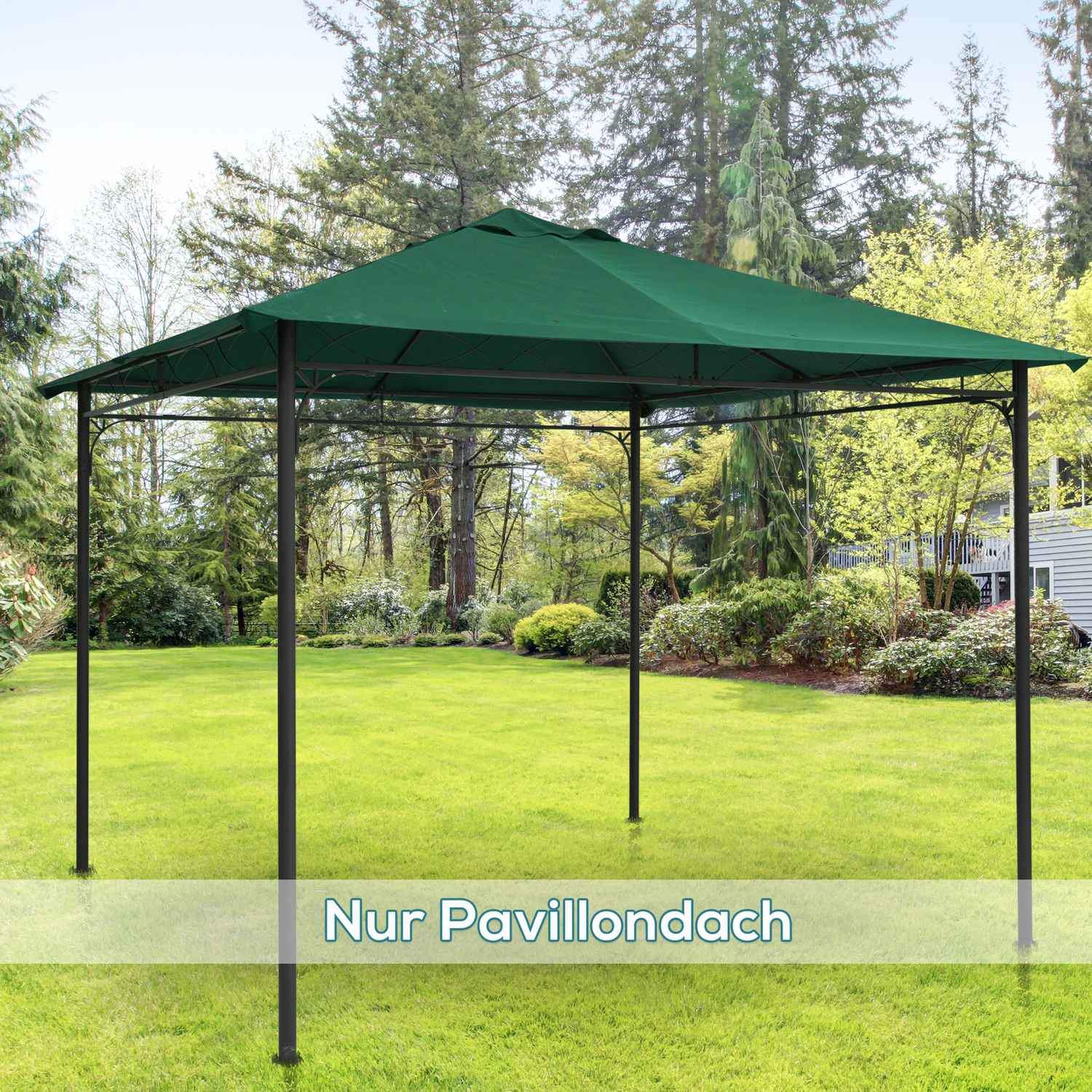 Gazebo Roof Ersättningstak För Gazebo Gazebo Cover Solskydd Polyester Grön 2,98 X 2,95 M