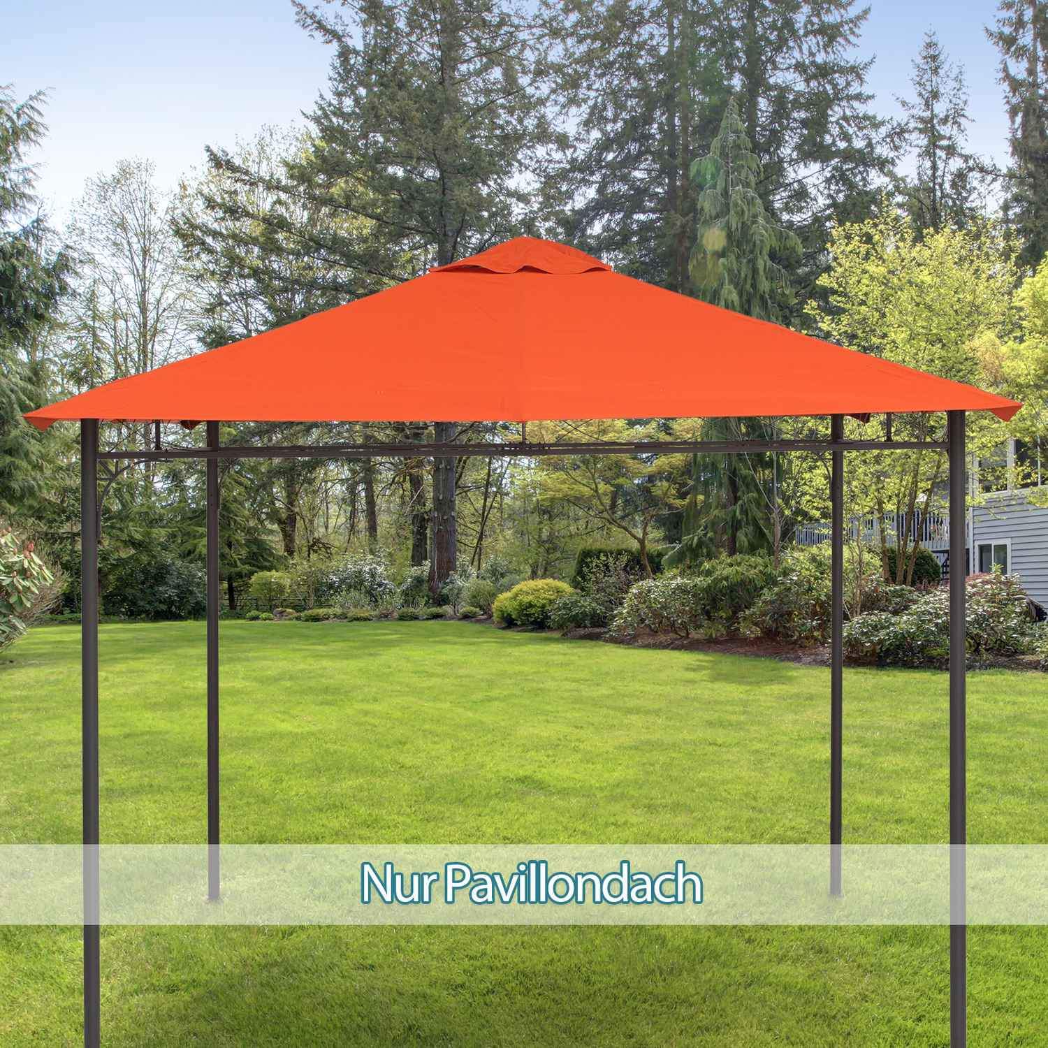 Ersättningstak För Gazebo Solskydd Gazebo Cover Tillverkad Av Polyester, Orange, 2,98 X 2,95 M