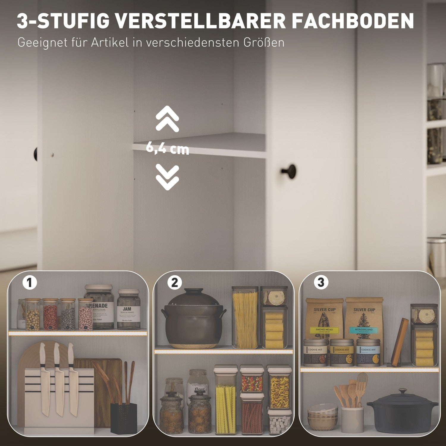 White Kitchen Trolley Island – Hjul, lådor & handduksställ