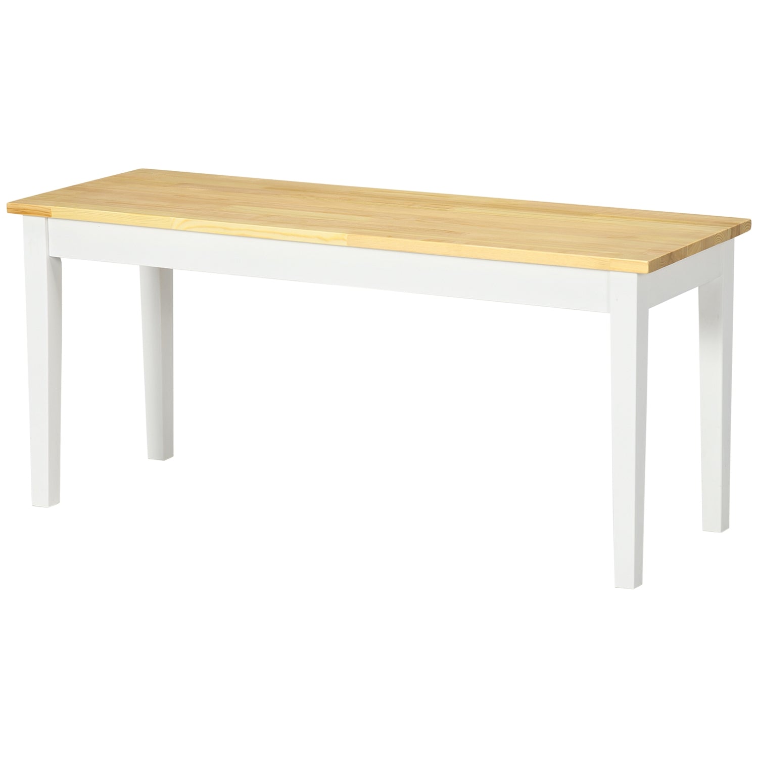 White Pine Wood 2-sits matsalsbänk, 220 kg kapacitet, 102x36x45 cm