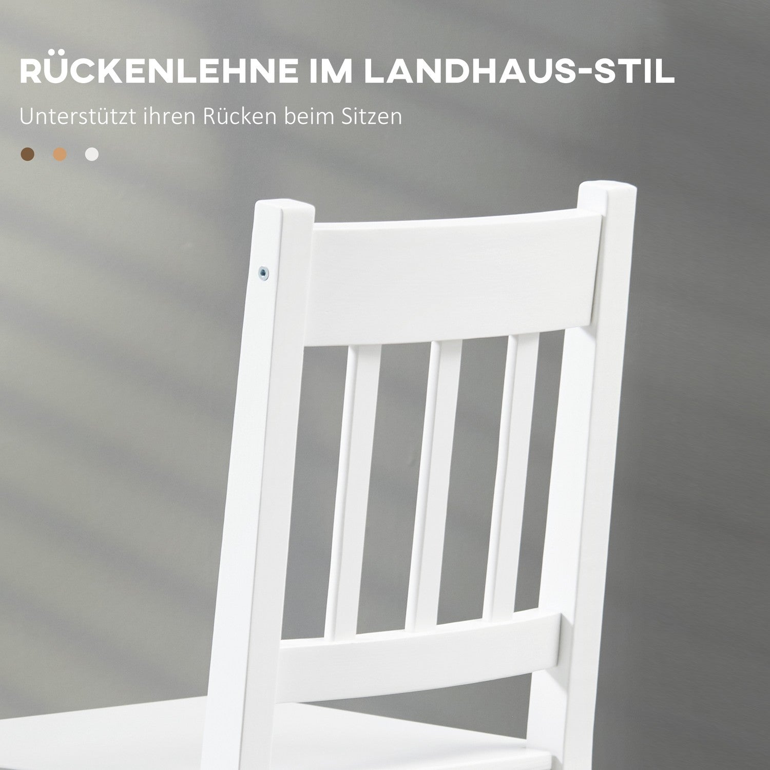 White Pine Wood Matsalsstol Set om 2 – 41x47x86 cm