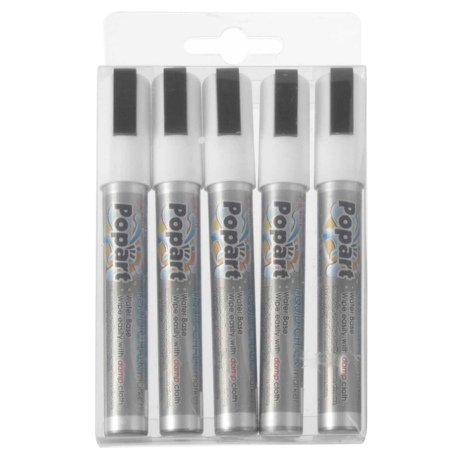 Whiteboardmarkörer, spets 2-6mm, vit, set om 5 st. - Hendi 664209