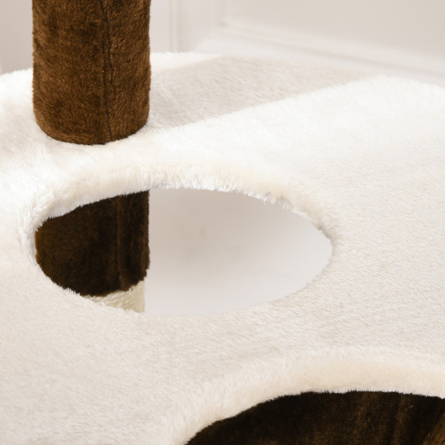 XXL Kattträd på flera nivåer med hängmatta och grotta, brun