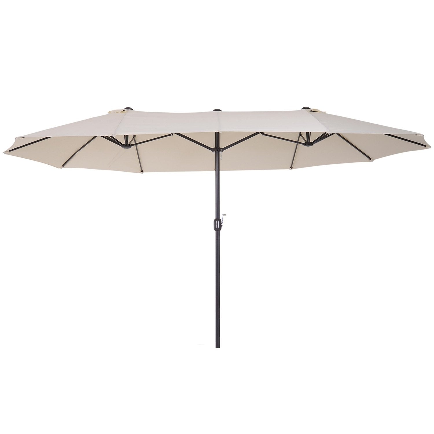 Parasol Garden Paraply Market Paraply Dubbelt Parasoll Uteplatsparaply Med Handvev Beige Oval 455 X 270 X 240 Cm