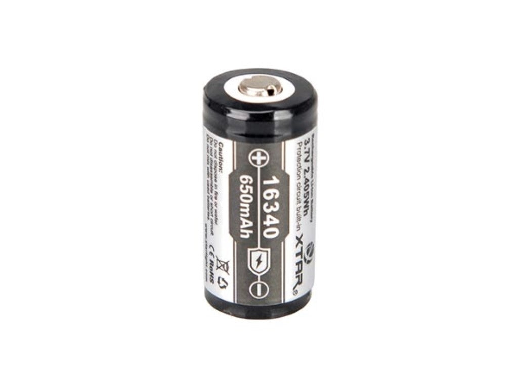 Xtar - Litium-Ion 3,6 V - 650 Mah - 16340 - Uppladdningsbar rund cell