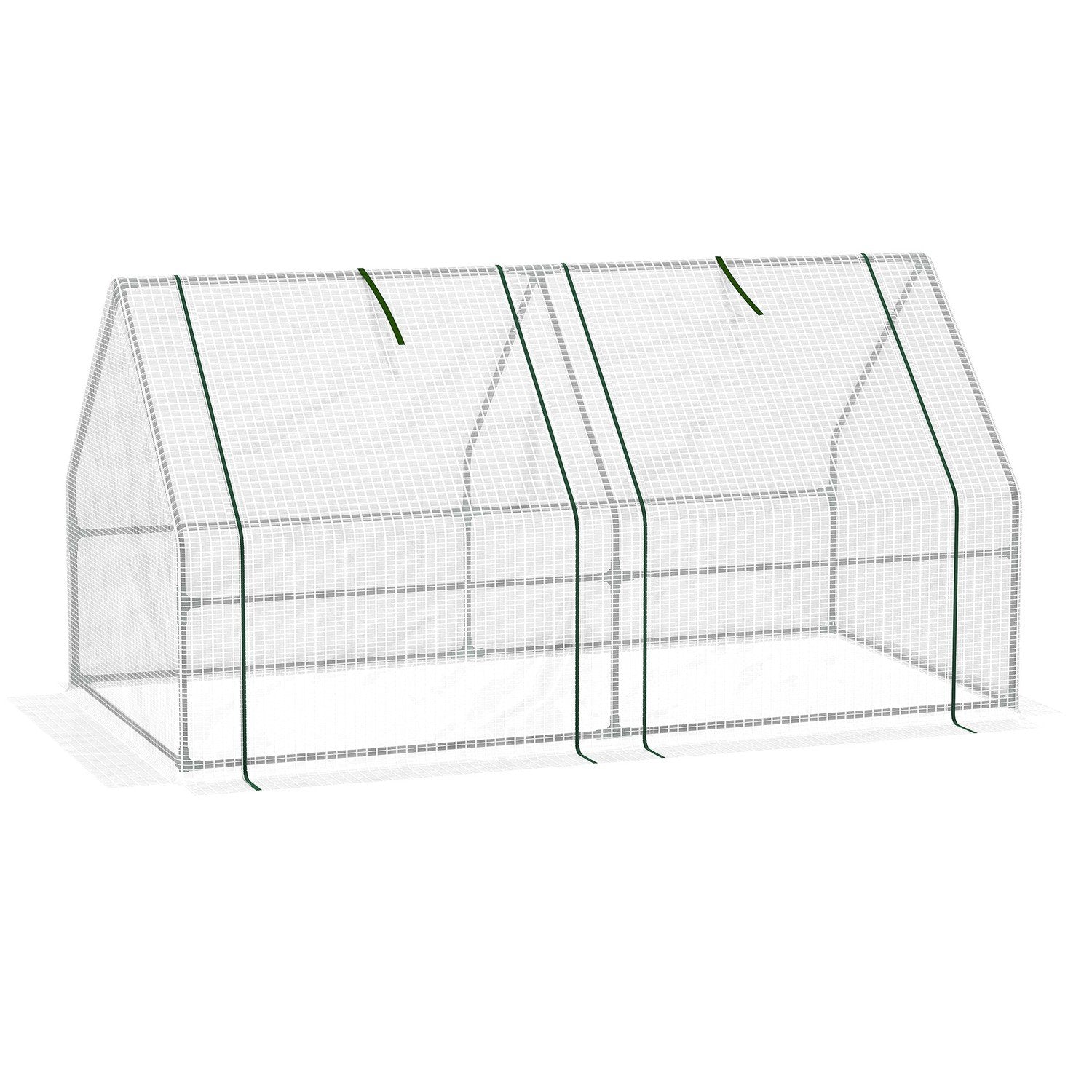 Mini Greenhouse Film Växthus 2 Rullande Fönster Trädgård Balkong Pe Film 180X90X90Cm Vit