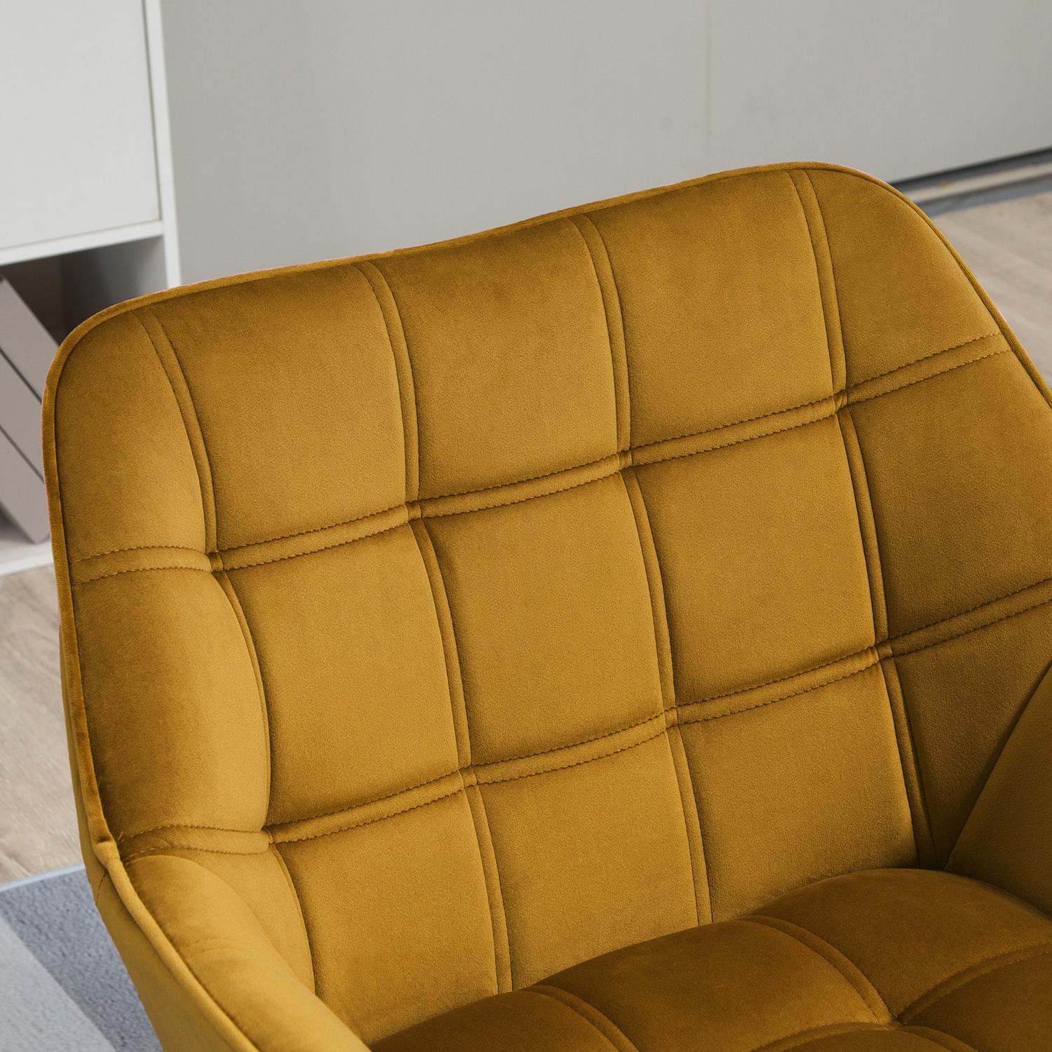 Yellow Velvet Scandinavian Wing Chair – 67x61,5x71 cm
