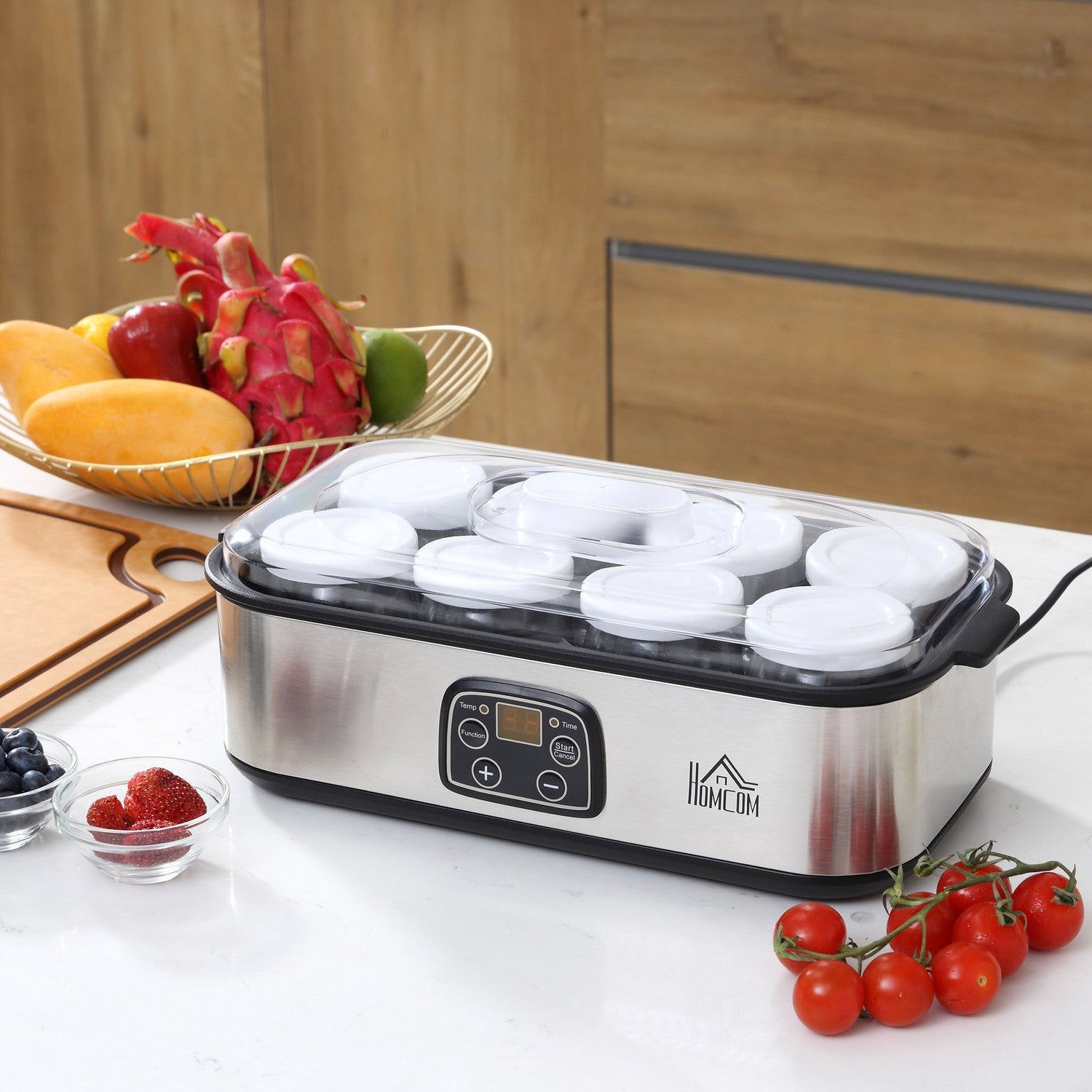 Yoghurtmaskin 25W med LCD, 8 burkar och justerbar temperatur