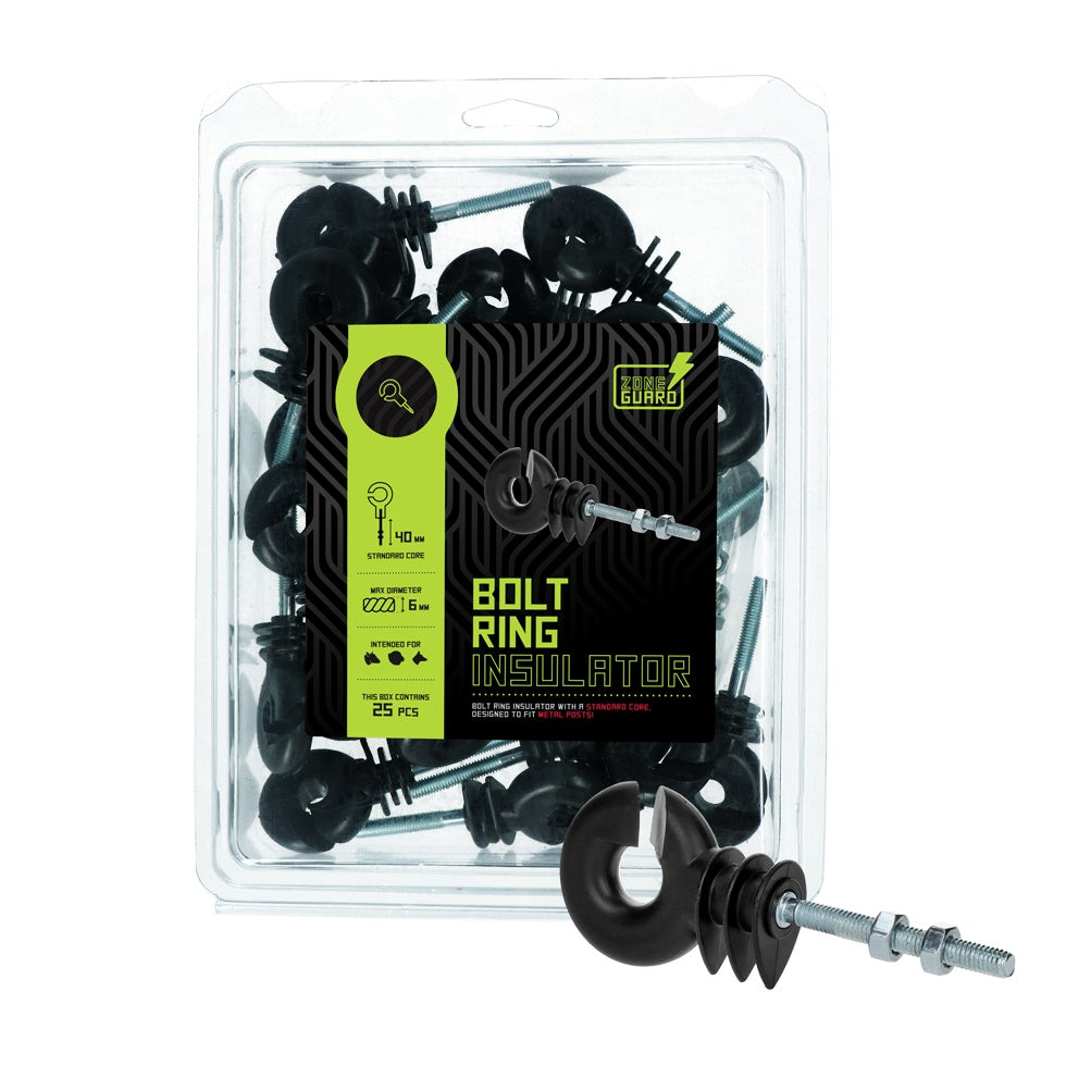 ZoneGuard Ringisolator svart med bult (metallkärna)