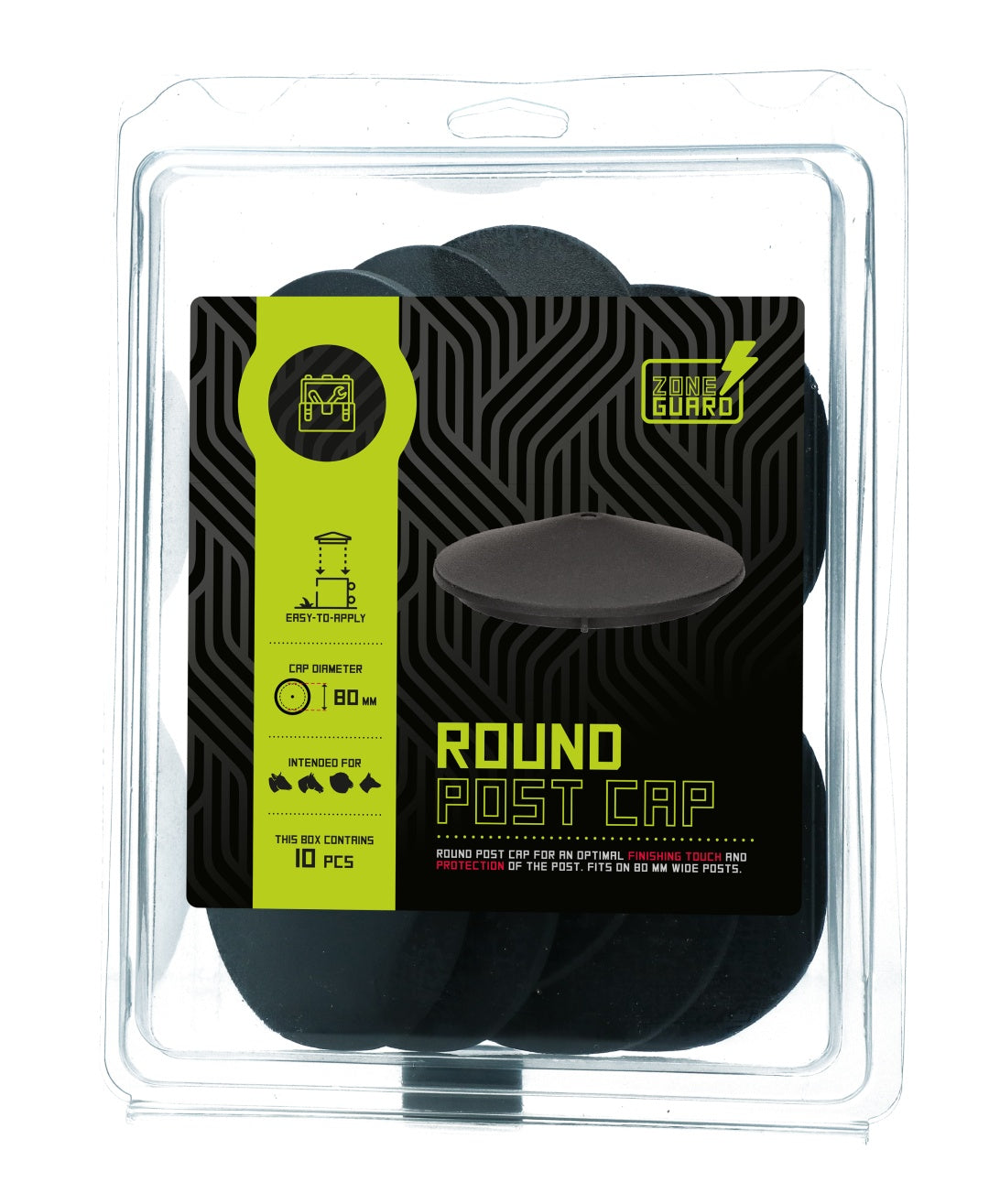 ZoneGuard Rund stolpkåpa 80 mm