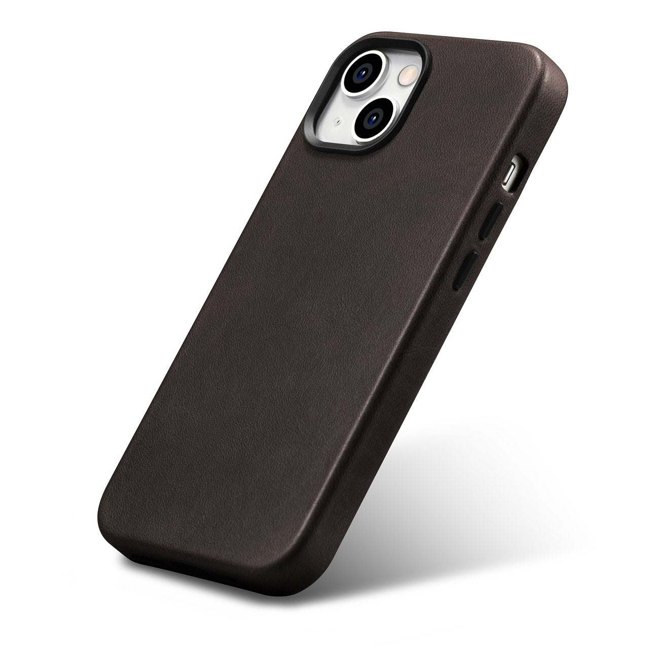 iPhone 14 Plus magnetiskt läderfodral med MagSafe Oil Wax Premium Läderfodral mörkbrunt