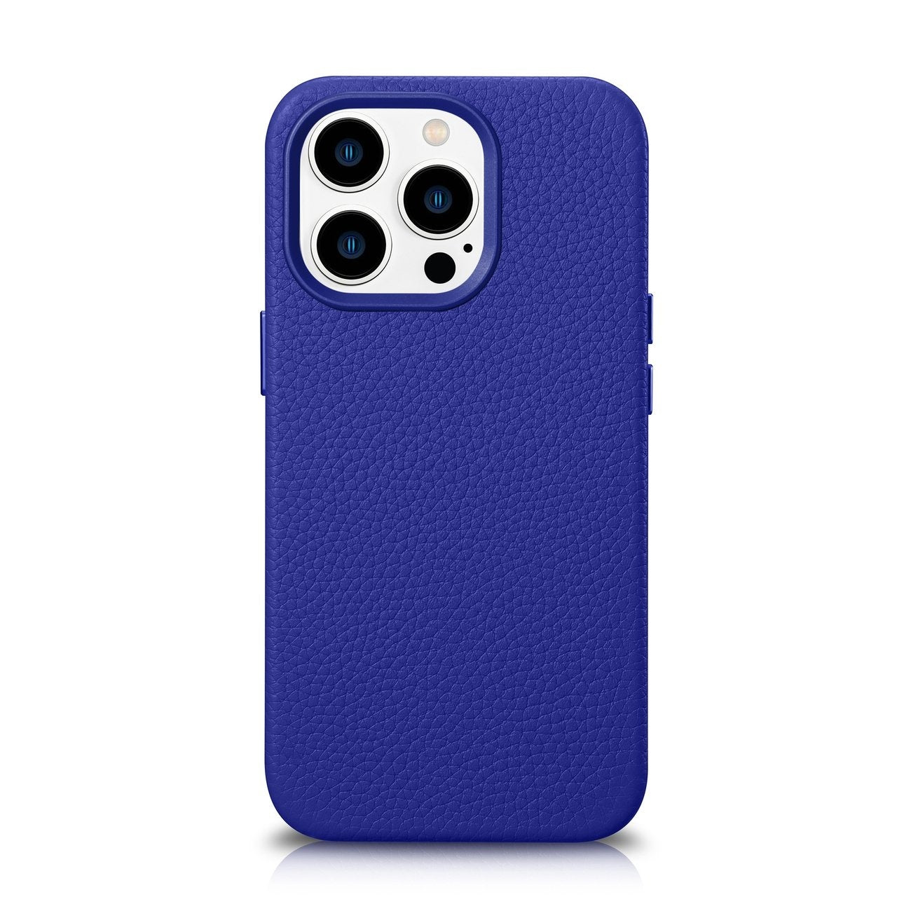 iPhone 14 Pro magnetiskt läderfodral med MagSafe Litchi Premium Läderfodral marinblått