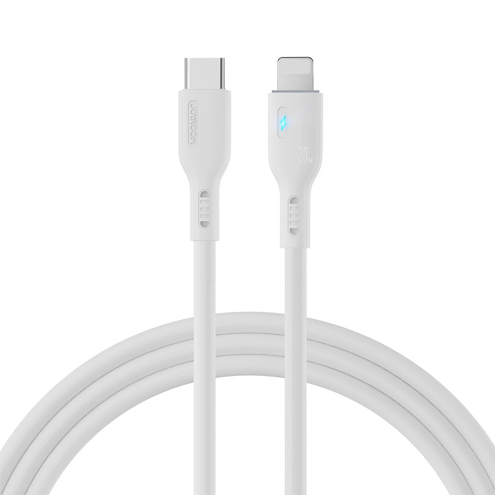 iPhone-kabel med LED-indikator USB-C - Lightning 20W 2m vit