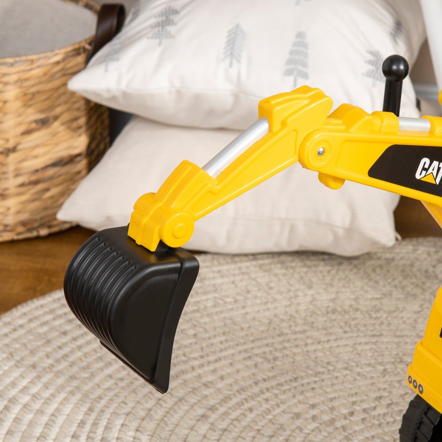 Åkande grävmaskinleksak med spade och horn, 12 månader+, gul