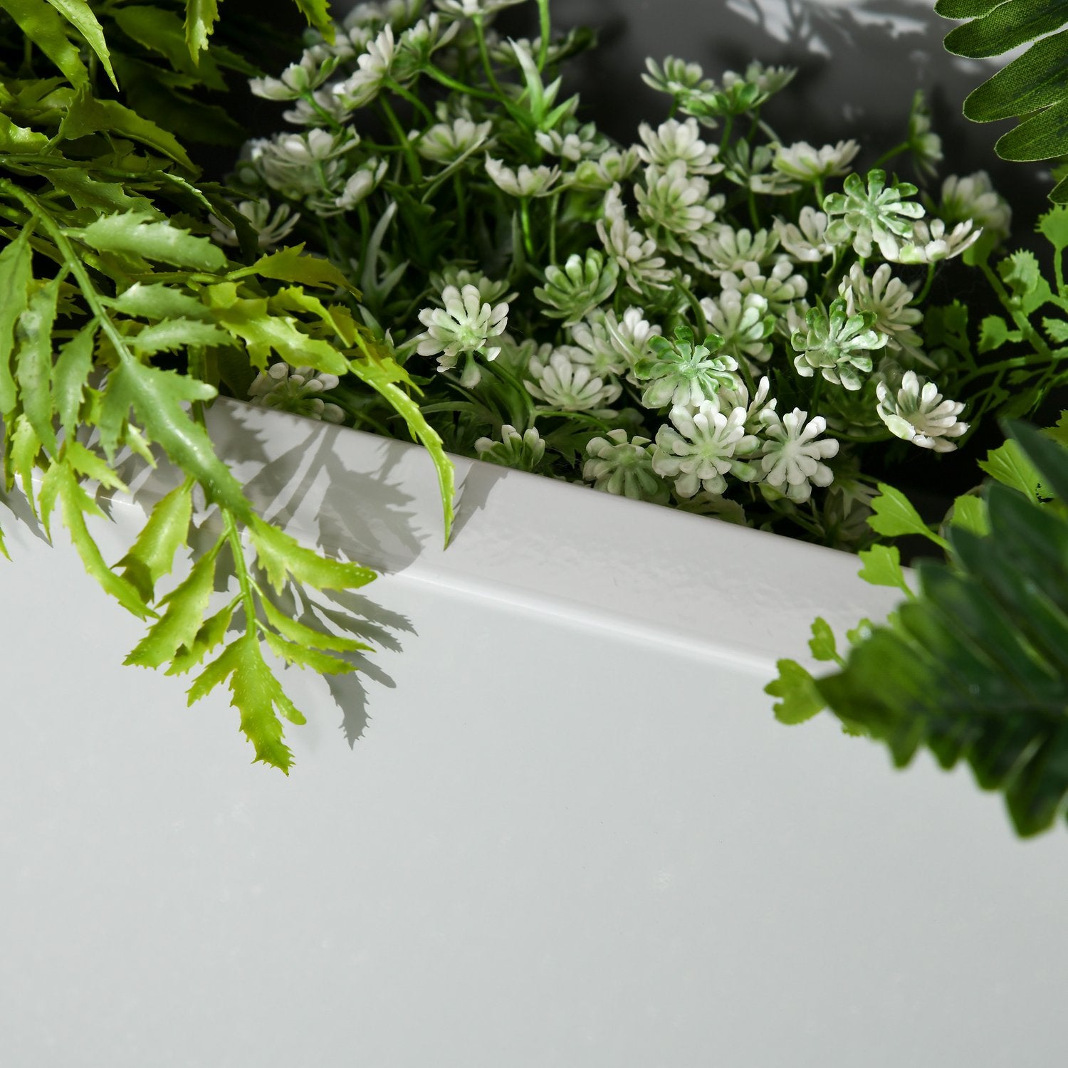 Örtkruka i stål – Grå 91x22x22 cm för balkong